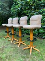 Set van 4 vintage barkrukken, Ophalen, Gebruikt, In hoogte verstelbaar