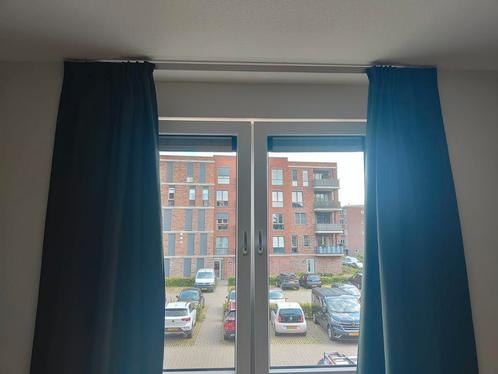 Handgemaakte donkergroene gordijnen te koop, Huis en Inrichting, Stoffering | Gordijnen en Lamellen, Zo goed als nieuw, 200 cm of meer