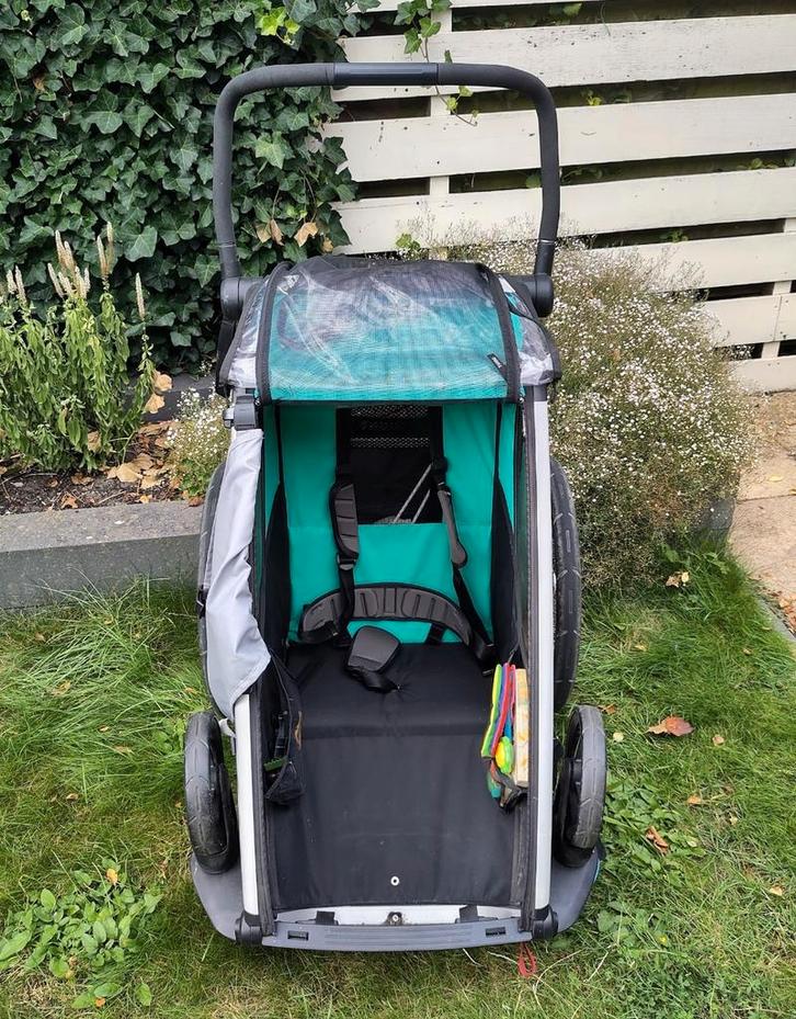 Thule Chariot 1 Fietskar, Fietsen en Brommers, Fietsaccessoires | Aanhangers en Karren, Gebruikt, Kinderkar, 20 tot 40 kg, Vering