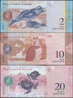 Venezuela 3 Biljetten  2,10 en 20 Bolivares, Verzenden, Zuid-Amerika, Setje