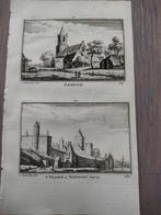 280/281/ Leersum en Nijmegen het Valkhof Gravure 18e Eeuw, Antiek en Kunst, Kunst | Etsen en Gravures, Ophalen of Verzenden