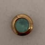 Melano vivid steentje 5mm goud turquoise, Ophalen of Verzenden, Nieuw, Goud, Dame
