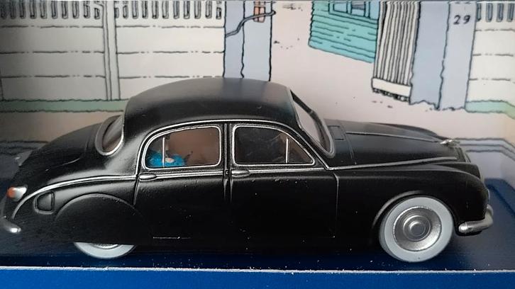 Jaguar Mk1 Kuifje Cokes in Voorraad 1:43 Herge Tintin Pol, Hobby en Vrije tijd, Modelauto's | 1:43, Nieuw, Auto, Overige merken