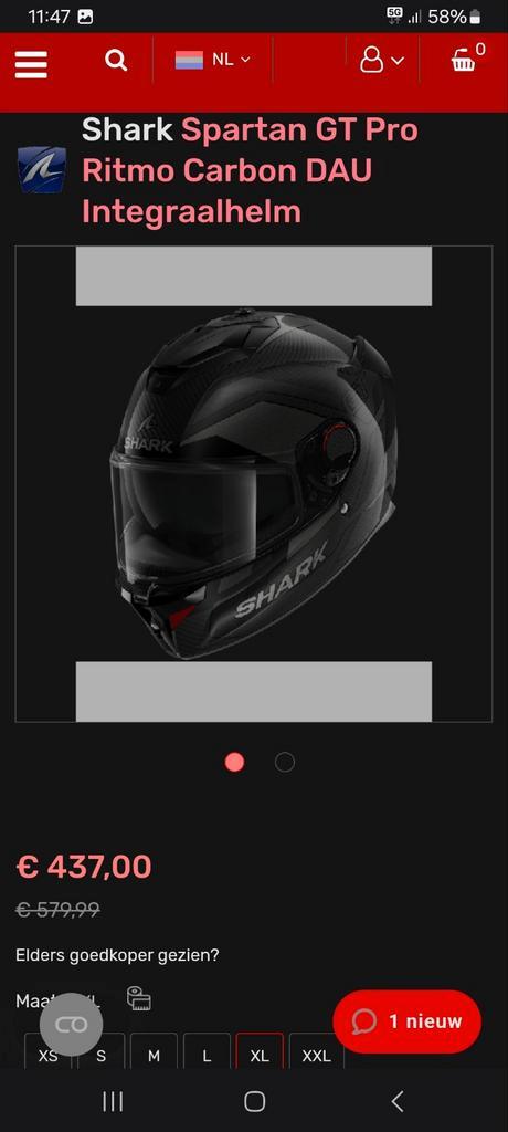Shark Spartan GT Pro Ritmo Carbon DAU, Motoren, Kleding | Motorhelmen, Dames, Heren, Integraalhelm, M, Shark, Nieuw zonder kaartje
