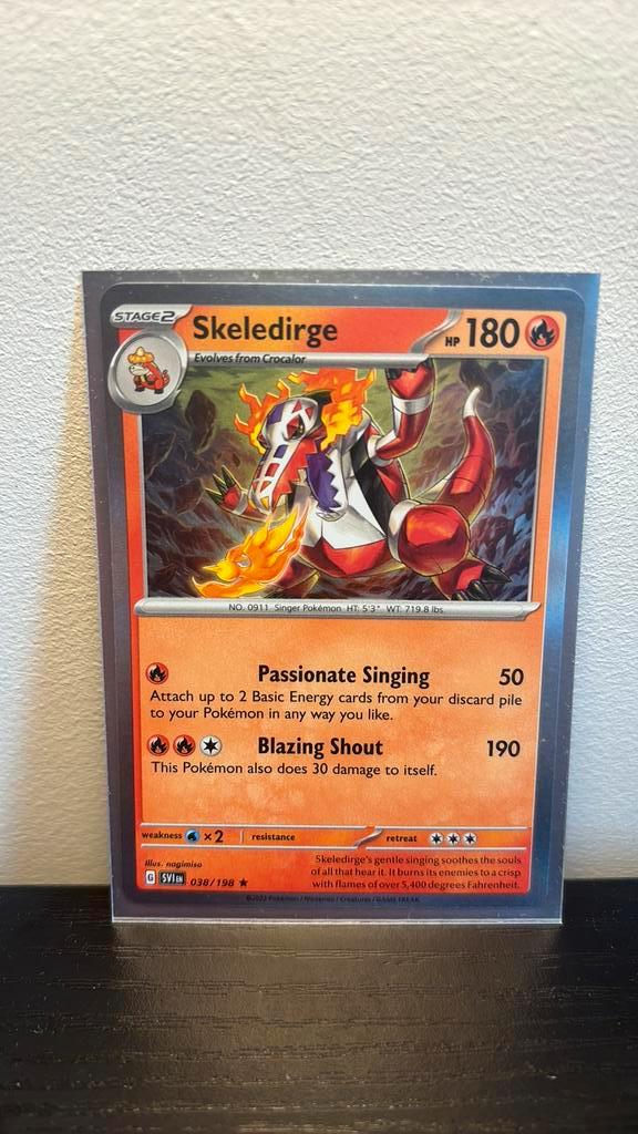 Skeledirge 038/198 Scarlet & violet holo pokemon kaart, Hobby en Vrije tijd, Verzamelkaartspellen | Pokémon, Nieuw, Boosterbox