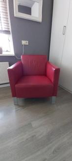 Touché leren stoel rood, Huis en Inrichting, Fauteuils, Ophalen, Zo goed als nieuw, 75 tot 100 cm, 50 tot 75 cm
