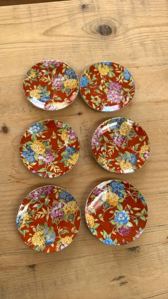 6 schattige handgeschilderde royal duchess bordjes, Antiek en Kunst, Antiek | Servies los, Ophalen of Verzenden