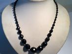 ANTIEK COLLIER MET FACET GESLEPEN GITTEN MET ZILVER SLOT, Sieraden, Tassen en Uiterlijk, Verzenden, Zilver, Ketting