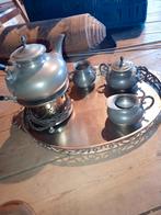 Tinnen Dienblad met Accessoires - Compleet!, Antiek en Kunst, Antiek | Tin, Ophalen of Verzenden