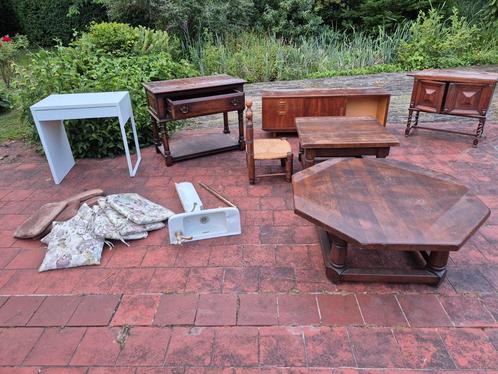 Antieke tafeltjes, kastjes, stoeltje, wasbak, bureau, Huis en Inrichting, Complete inboedels, Ophalen