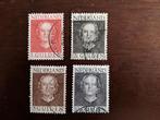 NL 1949; set (4) KONINGIN JULIANA "en face', Verzenden, Na 1940, Gestempeld