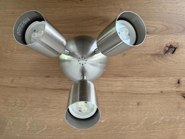 Stijlvolle IKEA Plafondspot met 3 LED Lampen!, Huis en Inrichting, Lampen | Plafondlampen, Zo goed als nieuw, Metaal, Ophalen of Verzenden