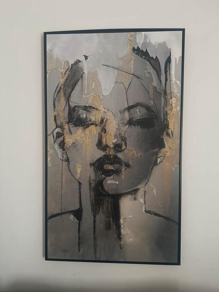 Abstract Portret Schilderij, Antiek en Kunst, Kunst | Schilderijen | Klassiek, Ophalen of Verzenden