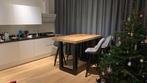 Eettafel Mangohout + 2 Barkrukken, Ophalen, 50 tot 100 cm, Zo goed als nieuw, 150 tot 200 cm