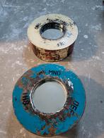 Set industriële vintage spiegels – robuust & uniek, Minder dan 50 cm, Verzenden, Rond, Zo goed als nieuw