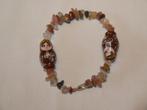armband van natuursteen splitkralen met 2 bruine matroeska's, Ophalen of Verzenden, Nieuw, Bruin, Overige materialen