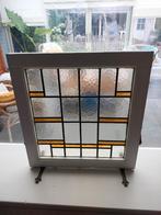 Antiek schuifraam glas in lood op pootjes, Antiek en Kunst, Ophalen