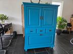 TV Kast (grenen, blauw), Ophalen, Gebruikt, 100 tot 150 cm, 100 tot 150 cm