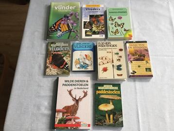 Diverse vlinders, paddenstoelen en insecten boeken. beschikbaar voor biedingen