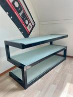 NorStone Audiomeubel Zwart - Melkglas Glasplaten., Ophalen, 100 tot 150 cm, Glas, Zo goed als nieuw