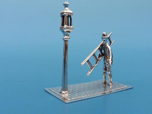 Zilveren miniatuur lantaarnaansteker                    Z248, Antiek en Kunst, Antiek | Goud en Zilver, Zilver, Ophalen of Verzenden