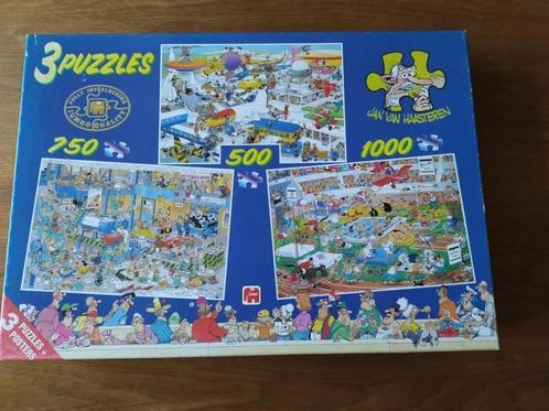 Jan van Haasteren 3 in 1 puzzel 500 - 750 - 1000 stukjes, Hobby en Vrije tijd, Denksport en Puzzels, Gebruikt, Ophalen of Verzenden
