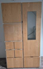 Houten kledingkast met spiegel en lades, Ophalen, Gebruikt, 25 tot 50 cm, 150 tot 200 cm