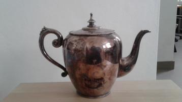Gero verzilverd ( op verzoek van Joke) theepot parelrand beschikbaar voor biedingen