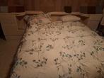 2-persoonsbed met nachtkastjes gedemonteerd, Huis en Inrichting, Slaapkamer | Beddengoed, Ophalen, Gebruikt, Beige, Dekbedovertrek