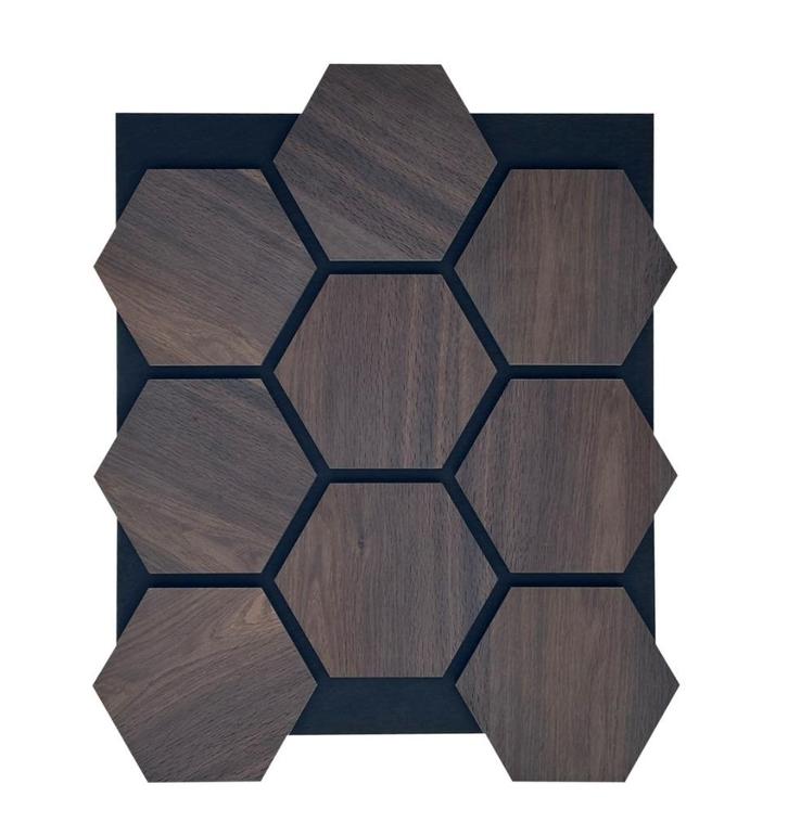 YourWalls Wandpaneel Heaxagon Smoked 62x76cm, Huis en Inrichting, Woonaccessoires | Wanddecoraties, Nieuw, Verzenden