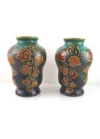 Set plateel plazuid vazen 1920., Antiek en Kunst, Antiek | Keramiek en Aardewerk, Ophalen of Verzenden
