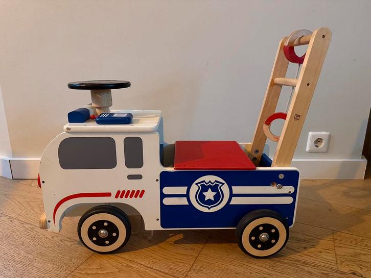 I’m toy Politie Loopauto - hout, Kinderen en Baby's, Speelgoed | Speelgoedvoertuigen, Gebruikt, Ophalen