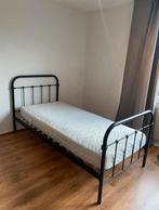Zwart metaal bed eenpersoonsbed metalen black, Ophalen, 90 cm, Eenpersoons, Zwart