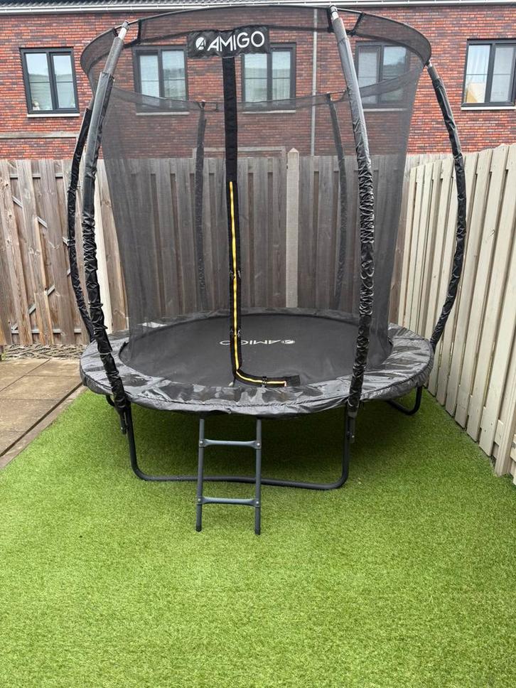 Trampoline Basic Ø244 cm – Met Veiligheidsnet + Ladder, Kinderen en Baby's, Speelgoed | Buiten | Trampolines, Zo goed als nieuw