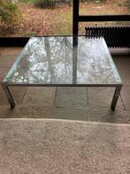Glazen Salontafel Metaform, Ophalen, Gebruikt, 100 tot 150 cm, Vierkant