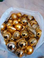 VINTAGE KERSTBALLEN PARTIJ GOUDEN SET KERSTBOOM KUNSTOF, Ophalen of Verzenden, Zo goed als nieuw