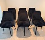 By-Boo Beau 6x zwarte velvet eetkamerstoelen draaibaar, Huis en Inrichting, Stoelen, Ophalen, Zo goed als nieuw, Zwart, Vijf, Zes of meer stoelen