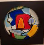 Kleurig abstract schilderij olieverf 100x100 cm, Ophalen