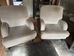 Hoogehuys 2 luxe fauteuils incl hocker, Ophalen, Gebruikt, 75 tot 100 cm, Stof