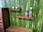 Wandplank uit HOUT of Zwart Hout, blind ophangsysteem v.a., Ophalen of Verzenden, Nieuw