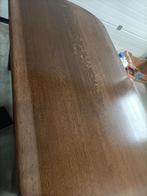 Eetkamer tafel + 4 stoelen leer beklede, 200 cm of meer, Zo goed als nieuw, Rechthoekig, 50 tot 100 cm