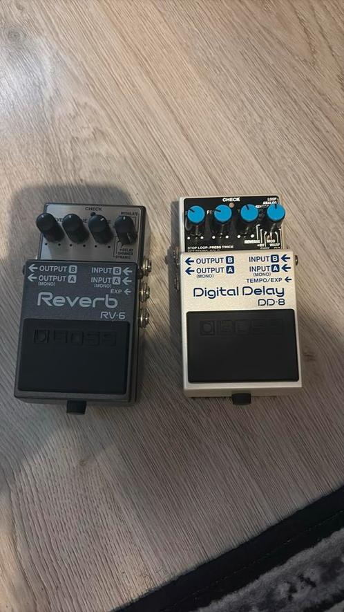 Boss RV-6 reverb en DD-8 digital delay, Muziek en Instrumenten, Effecten, Zo goed als nieuw, Delay of Echo, Reverb, Ophalen of Verzenden