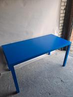 Leuk bureau werktafel eettafel blauw, Ophalen, Zo goed als nieuw