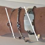 Zilver armband aquamarijn zilveren bracelet 925 vintage gift, Met edelsteen, Ophalen of Verzenden, Zo goed als nieuw, Zilver