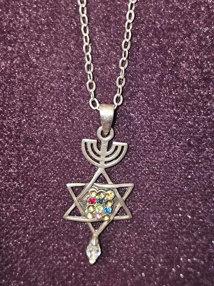 Zilveren Ketting met Hanger & Echte Steen, Sieraden, Tassen en Uiterlijk, Kettingen, Zo goed als nieuw, Zilver, Zilver, Met edelsteen