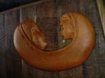 vintage Wanddecoratie van HOUT <> Moeder met Kind <>31x20 cm, Ophalen of Verzenden