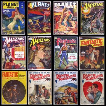 Pulp Fiction 12 Stuks Science Fiction e.a. 1931-1952 beschikbaar voor biedingen