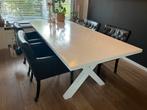 4 zwarte eetkamerstoelen chesterfield stijl, Huis en Inrichting, Tafels | Eettafels, Ophalen, Gebruikt, Chesterfield, 50 tot 100 cm