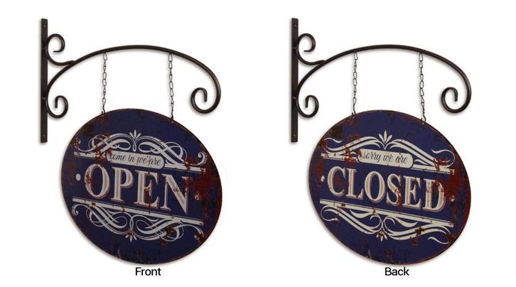 Open Closed uithangbord reclamebord van metaal wandbord deco, Huis en Inrichting, Woonaccessoires | Tekstborden en Spreuken, Nieuw