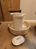 Lampetstel waskom zeepbakjes vintage, antiek, Antiek en Kunst, Curiosa en Brocante, Ophalen of Verzenden